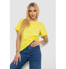 Футболка женская однотонная, цвет желтый, 238R111