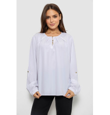 Блуза однотонна, колір білий, 230R1122-6