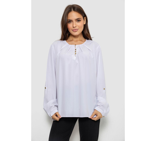 Блуза однотонная, цвет белый, 230R1122-6