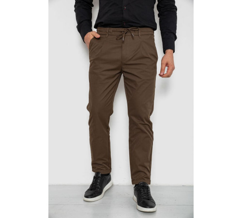 Брюки мужские классические однотонные, цвет коричневый, 157RU02-016