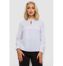 Блуза однотонна, колір білий, 230R232-1.