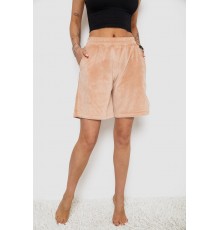 Шорти жіночі велюрові, колір світло-бежевий, 238R106