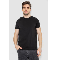 Футболка чоловіча однотонна батал, колір чорний, 244R2406