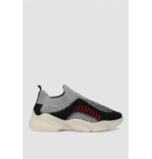 Сліпони жіночі текстильні, колір чорно-сірий, 244R321C