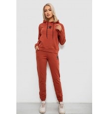 Спортивний костюм жіночий двонитка, колір теракотовий, 214R1419-003