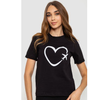 Футболка женская с принтом, цвет черный, 241R121