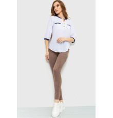 Блуза класична, колір біло-синій, 230R051.