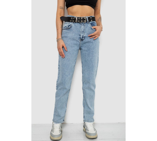 Джинсы женские MOM стрейч, цвет голубой, 244R00653