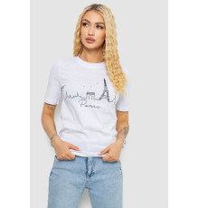 Жіноча футболка з принтом, колір білий, 241R132