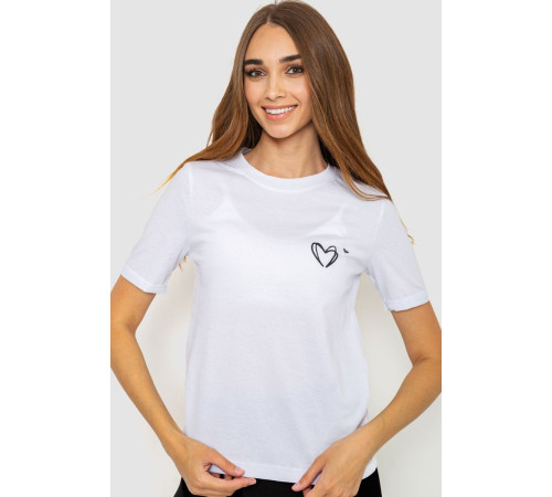Футболка женская с принтом, цвет белый, 241R122