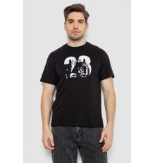 Футболка чоловіча з принтом, колір чорний, 241R1906