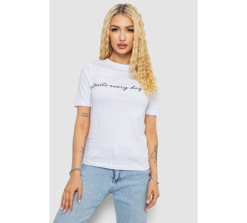 Футболка женская с принтом, цвет белый, 241R130