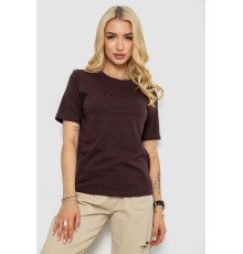 Футболка жіноча з принтом, колір шоколадний, 241R1833.