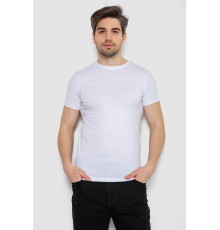 Футболка чоловіча однотонна базова, колір білий, 244R2408