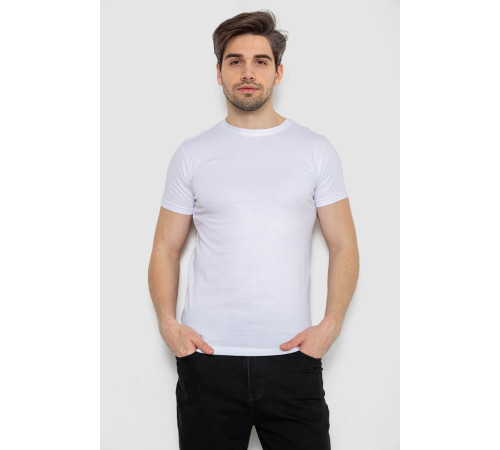Футболка мужская однотонная базовая, цвет белый, 244R2408