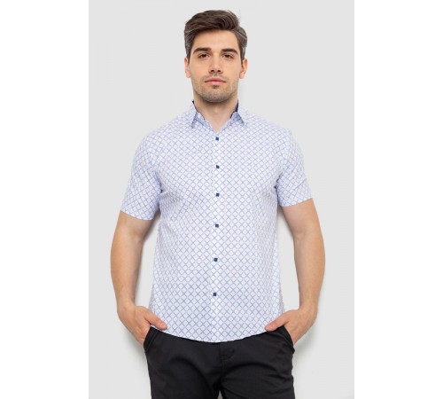 Сорочка чоловіча з принтом, колір білий, 214R7330