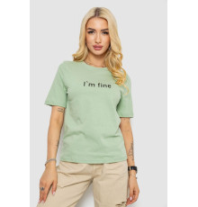 Футболка жіноча з принтом, оливковий колір, 241R1833