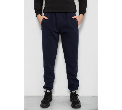 Спортивные штаны мужские на флисе, цвет синий, 244R41748