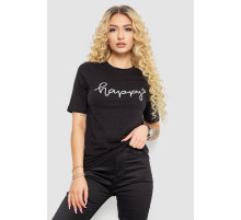 Футболка женская с принтом, цвет черный, 241R126