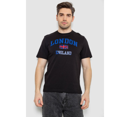 Футболка мужская с принтом, цвет черный, 241R1909