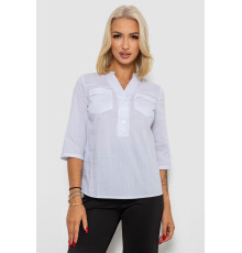 Блуза однотонна, колір білий, 230RP-96-1.