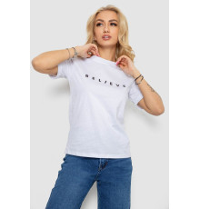 Жіноча футболка з принтом, колір біло-чорний, 238R57376