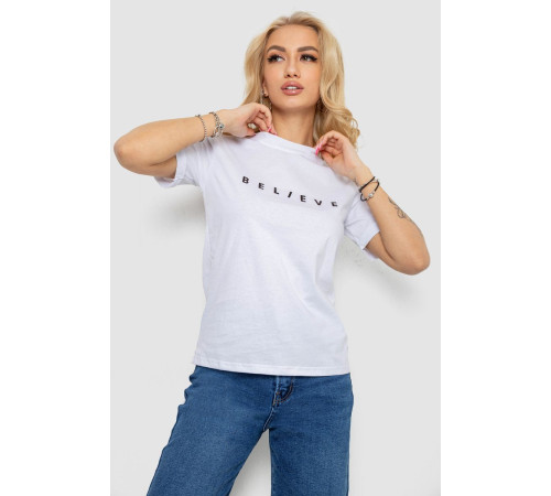 Футболка женская с принтом, цвет бело-черный, 238R57376