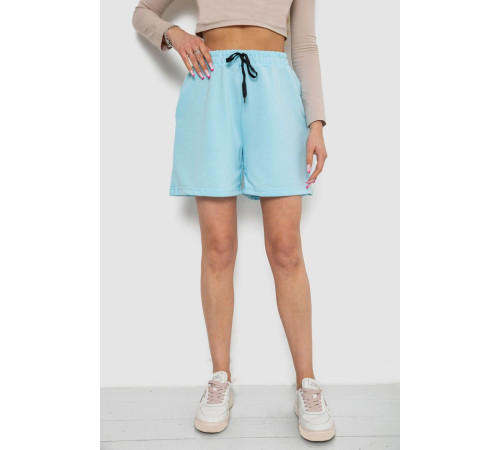 Шорты женские однотонные, цвет голубой, 238R57907
