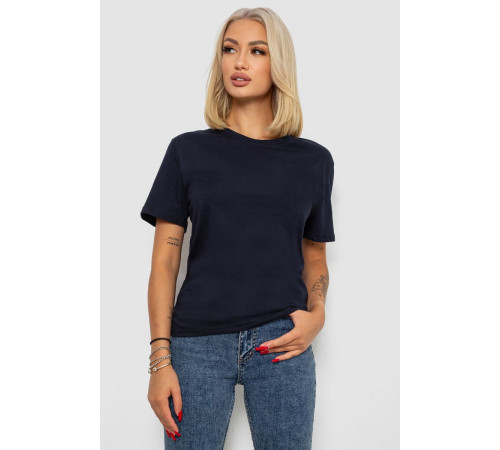 Футболка женская однотонная, цвет темно-синий, 238R112