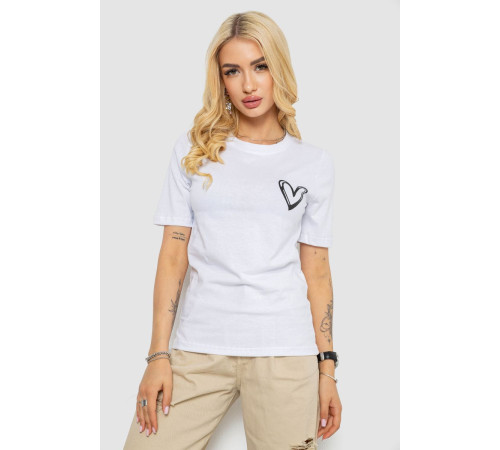 Футболка женская с принтом, цвет белый, 241R128