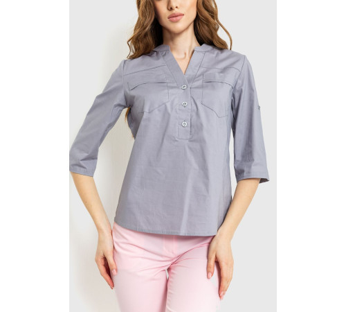 Блуза однотонная, цвет светло-серый, 230R96