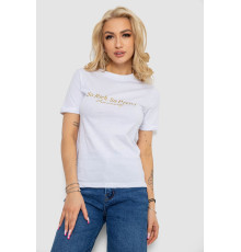 Жіноча футболка з принтом, колір білий, 238R57399