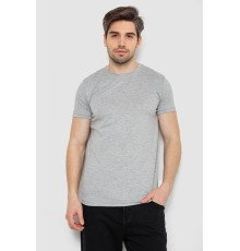 Футболка чоловіча однотонна базова, колір світло-сірий, 244R2408