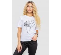 Футболка женская с принтом, цвет белый, 241R127