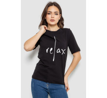 Футболка женская с принтом, цвет черный, 241R1836