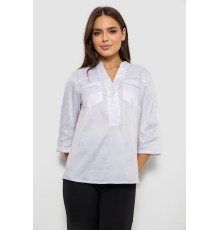 Блуза однотонна, колір білий, 230R96-1.