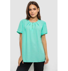 Блуза однотонна, колір м'ятний, 230R112-15.