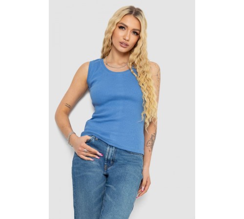 Майка жіноча в рубчик, колір джинс, 238R117