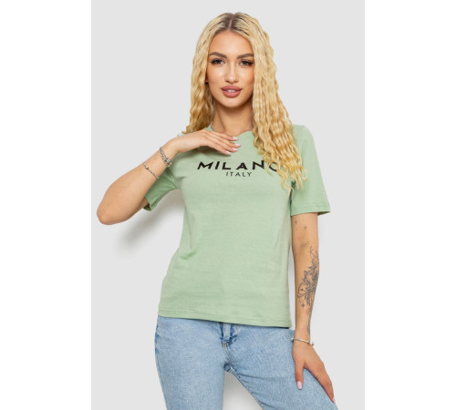 Футболка женская с принтом, цвет оливковый, 241R134