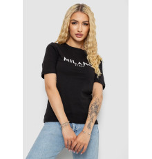 Футболка жіноча з принтом, колір чорний, 241R134