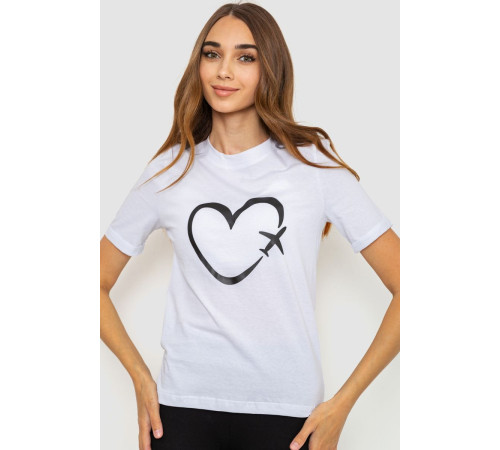 Футболка женская с принтом, цвет белый, 241R121