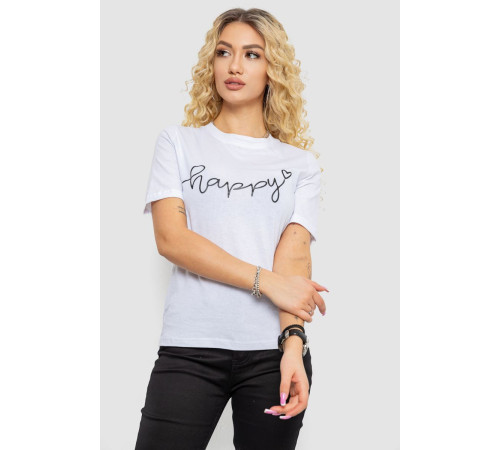 Футболка женская с принтом, цвет белый, 241R126