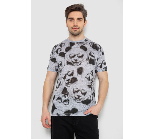 Футболка мужская с принтом, цвет серый, 244R6029
