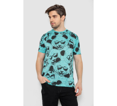 Футболка мужская с принтом, цвет мятный, 244R6029