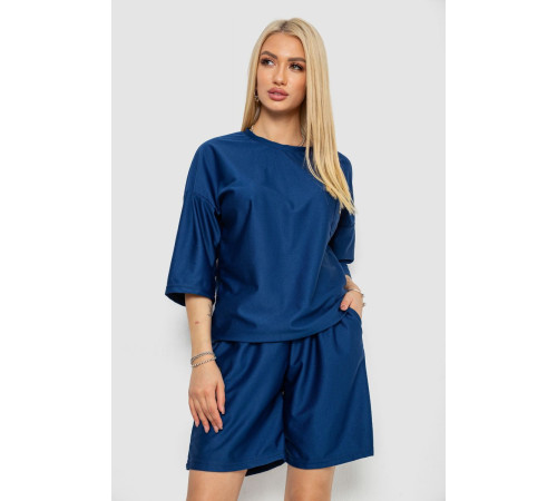Костюм женский однотонный, цвет темно-синий, 238R116