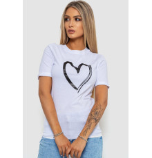Жіноча футболка з принтом, колір білий, 238R01623