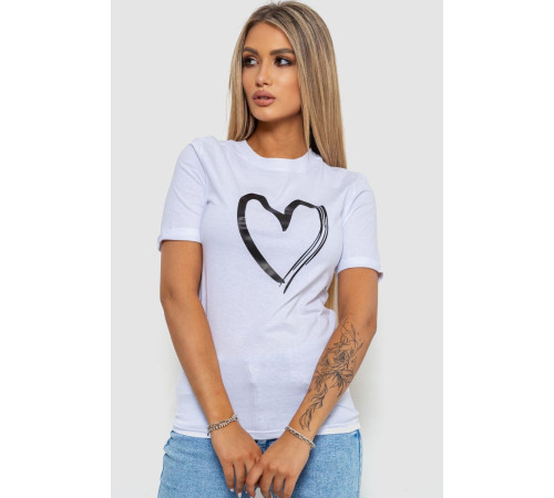 Футболка женская с принтом, цвет белый, 238R01623
