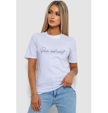 Жіноча футболка з принтом, колір білий, 238R57395