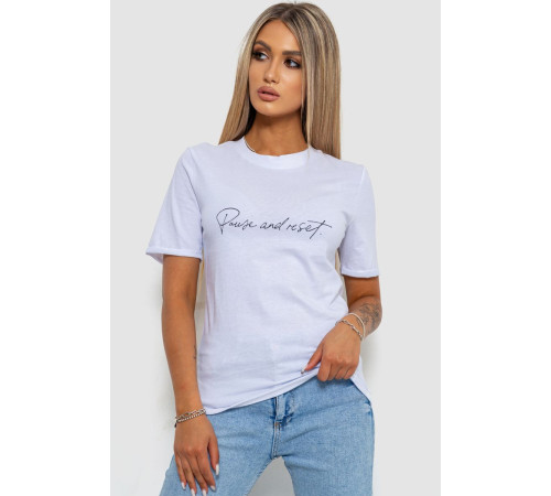 Футболка женская с принтом, цвет белый, 238R57395