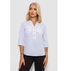 Блуза однотонна, колір білий, 230R96